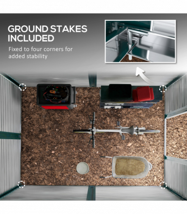 Metal Garden Shed White 193W x 271D x 208H cm 9'x6' Galvanized Tool Storage Shed