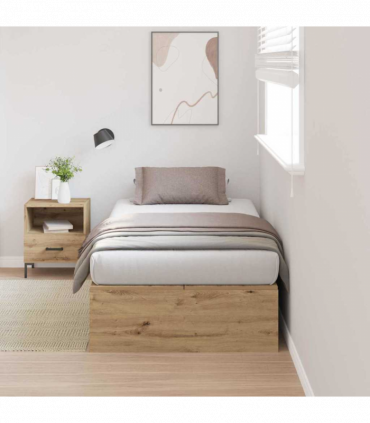 vidaXL Bed Frame Artisan oak 200 x 100 x 31.5 cm Engineered wood