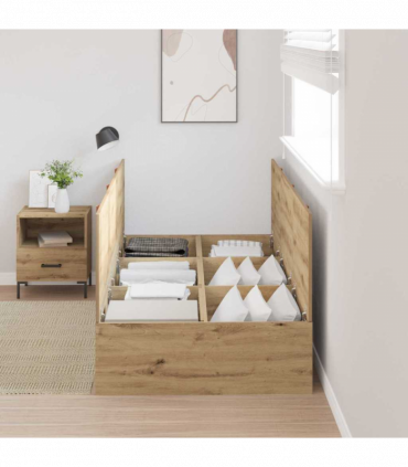 vidaXL Bed Frame Artisan oak 200 x 100 x 31.5 cm Engineered wood