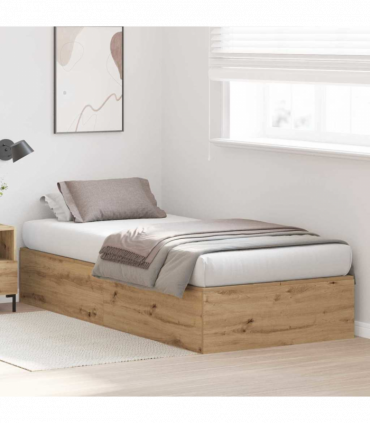 vidaXL Bed Frame Artisan oak 200 x 100 x 31.5 cm Engineered wood