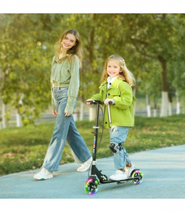 AIYAPLAY Scooter for Kids, Folding Kick Scooter w/ Adjustable Handle, Black