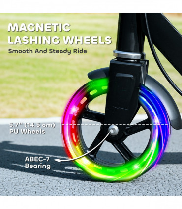 AIYAPLAY Scooter for Kids, Folding Kick Scooter w/ Adjustable Handle, Black