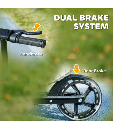 AIYAPLAY Scooter for Kids, Folding Kick Scooter w/ Adjustable Handle, Black