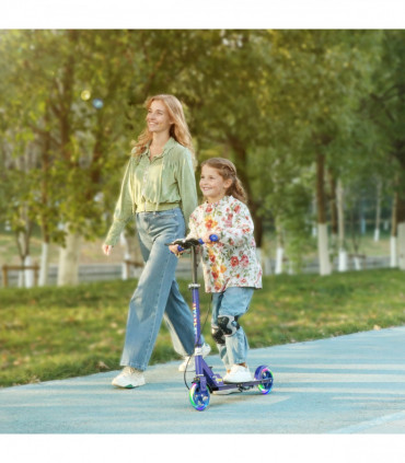 AIYAPLAY Scooter for Kids, Folding Kick Scooter w/ Adjustable Handle, Blue