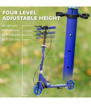 AIYAPLAY Scooter for Kids, Folding Kick Scooter w/ Adjustable Handle, Blue