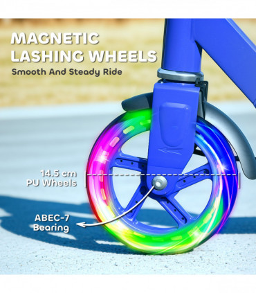 AIYAPLAY Scooter for Kids, Folding Kick Scooter w/ Adjustable Handle, Blue