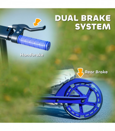 AIYAPLAY Scooter for Kids, Folding Kick Scooter w/ Adjustable Handle, Blue