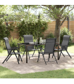 vidaXL Garden Dining Set Height-Adjustable 5 pcs Grey Poly rattan