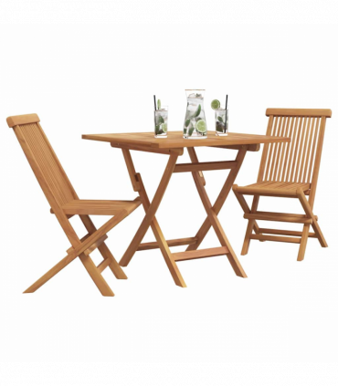 vidaXL Garden Dining Set 2 pcs Brown Solid teak wood
