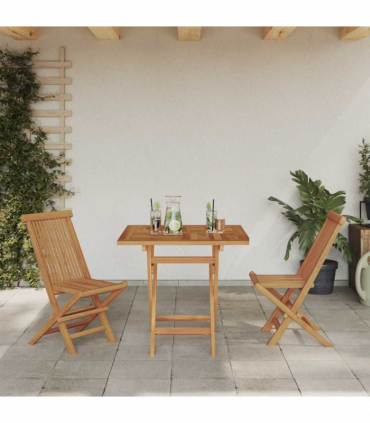 vidaXL Garden Dining Set 2 pcs Brown Solid teak wood