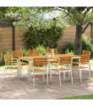 vidaXL Garden Dining Set 9 pcs Solid acacia wood & stainless steel