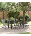vidaXL Garden Dining Set Folding 7 pcs Anthracite Steel