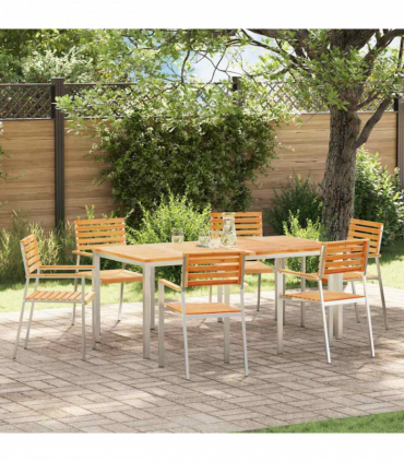 vidaXL Garden Chair 6 pcs Brown 56 x 54.5 x 87cm Solid Teak wood