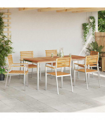 vidaXL Garden Chair 6 pcs Brown 56 x 54.5 x 87cm Solid Teak wood