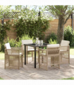 vidaXL Garden Dining Set 5 pcs Beige Poly rattan