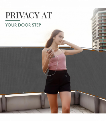 Anthracite Fabric Fence 230gsm - 1m x 10m