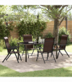 vidaXL Garden Dining Set Height-Adjustable 5 pcs Brown Poly rattan