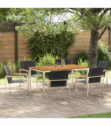 vidaXL Garden Dining Set 7 pcs Solid Wood Acacia