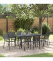 vidaXL Garden Dining Set 9 pcs Anthracite Steel