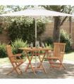 vidaXL Garden Dining Set 2 pcs Brown Solid teak wood