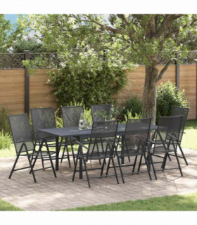 vidaXL Garden Dining Set 9 pcs Steel