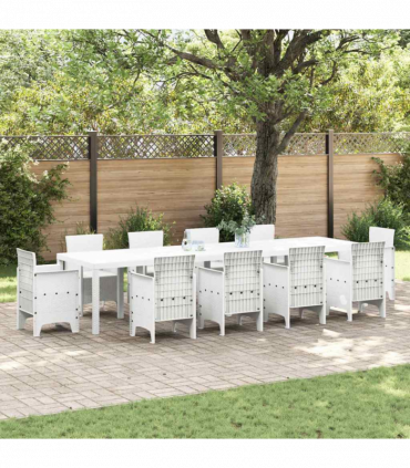vidaXL Garden Table White 350 x 100 x 73 cm Poly Rattan