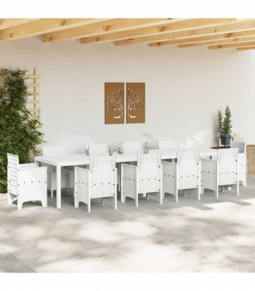 vidaXL Garden Table White 350 x 100 x 73 cm Poly Rattan