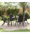 vidaXL Garden Dining Set 5 pcs Black coffee Poly rattan