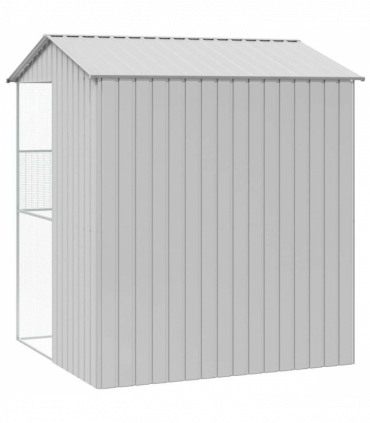 vidaXL Bird Cage with Storage Grey 215 x 210 x 247 cm Galvanised steel