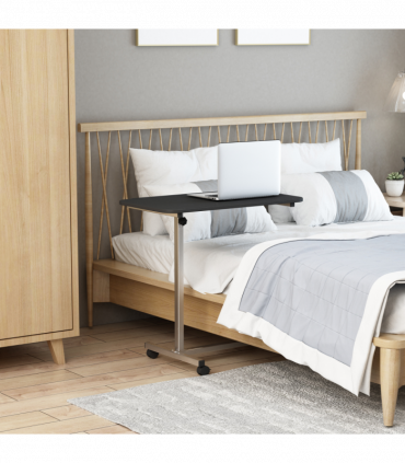 C-Shaped Mobile Table Sofa Over Bed Side Nightstand w/ Casters, Brake