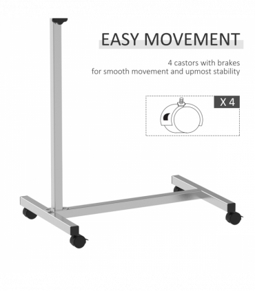 C-Shaped Mobile Table Sofa Over Bed Side Nightstand w/ Casters, Brake