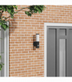 vidaXL Outdoor Wall Light Black 15 x 7.5 x 33 cm Stainless steel