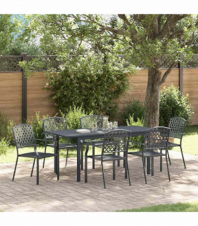 vidaXL Garden Dining Set 7 pcs Anthracite Steel