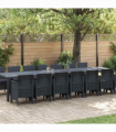 vidaXL Garden Dining Set 15 pcs Anthracite Polt rattan