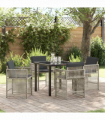 vidaXL Garden Dining Set 5 pcs Light grey Poly rattan