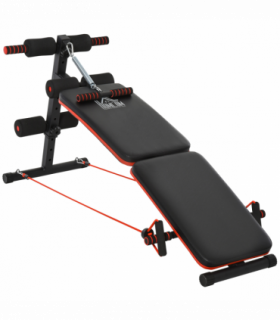 Steel Black Foldable Sit Up Bench Core Workout for Home Gym 137Lx51W x 50-66H cm