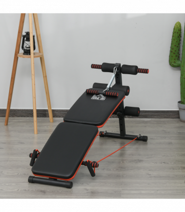 Steel Black Foldable Sit Up Bench Core Workout for Home Gym 137Lx51W x 50-66H cm