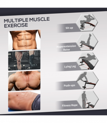 Steel Black Foldable Sit Up Bench Core Workout for Home Gym 137Lx51W x 50-66H cm