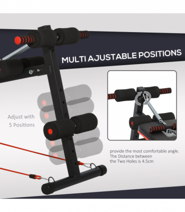 Steel Black Foldable Sit Up Bench Core Workout for Home Gym 137Lx51W x 50-66H cm