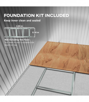 Galvanised Steel Garden Shed - Large Window & Ventilation - 2.55m² Storage