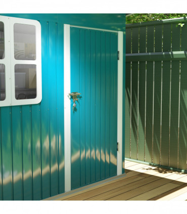 Galvanised Steel Garden Shed - Large Window & Ventilation - 2.55m² Storage