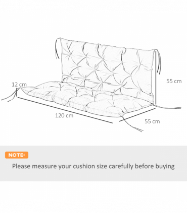 Garden Bench Cushion 2 Seater Swing Chair Cushion Outdoor Seat Pad