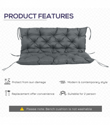 Garden Bench Cushion 2 Seater Swing Chair Cushion Outdoor Seat Pad