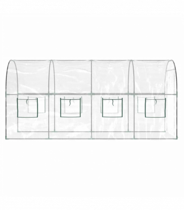 Greenhouse Transparent 161x398x188 cm PVC&Powder-coated Steel
