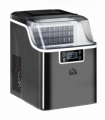 HOMCOM Counter Top Ice Maker Machine with Adjustable Cube Size Scoop Black