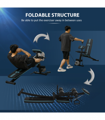 HOMCOM Foldable Dumbbell Bench Weight Training 7 Incline Adjustable, Blue