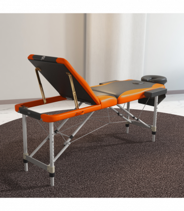 HOMCOM Portable Massage Table Beauty Therapy Couch Bed Spa Aluminum Orange