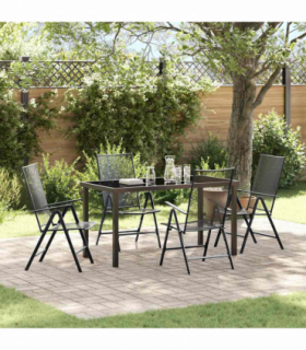 vidaXL Garden Dining Set Folding 5 pcs Anthracite Steel