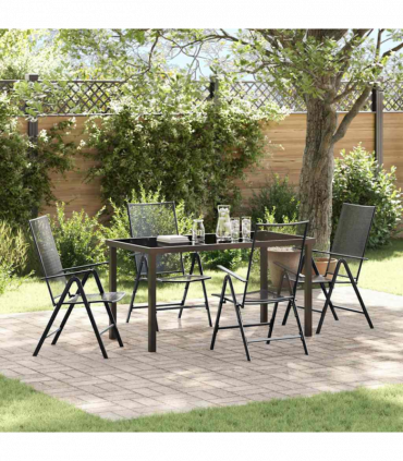 vidaXL Garden Dining Set Folding 5 pcs Anthracite Steel