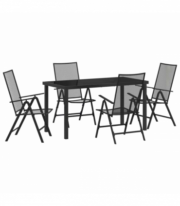 vidaXL Garden Dining Set Folding 5 pcs Anthracite Steel